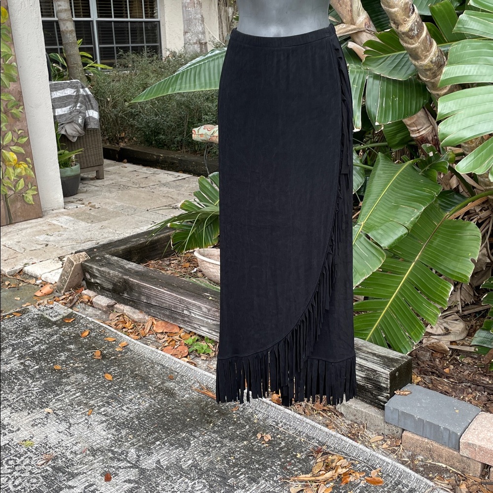 Chico’s travelers’s fringe maxi skirt